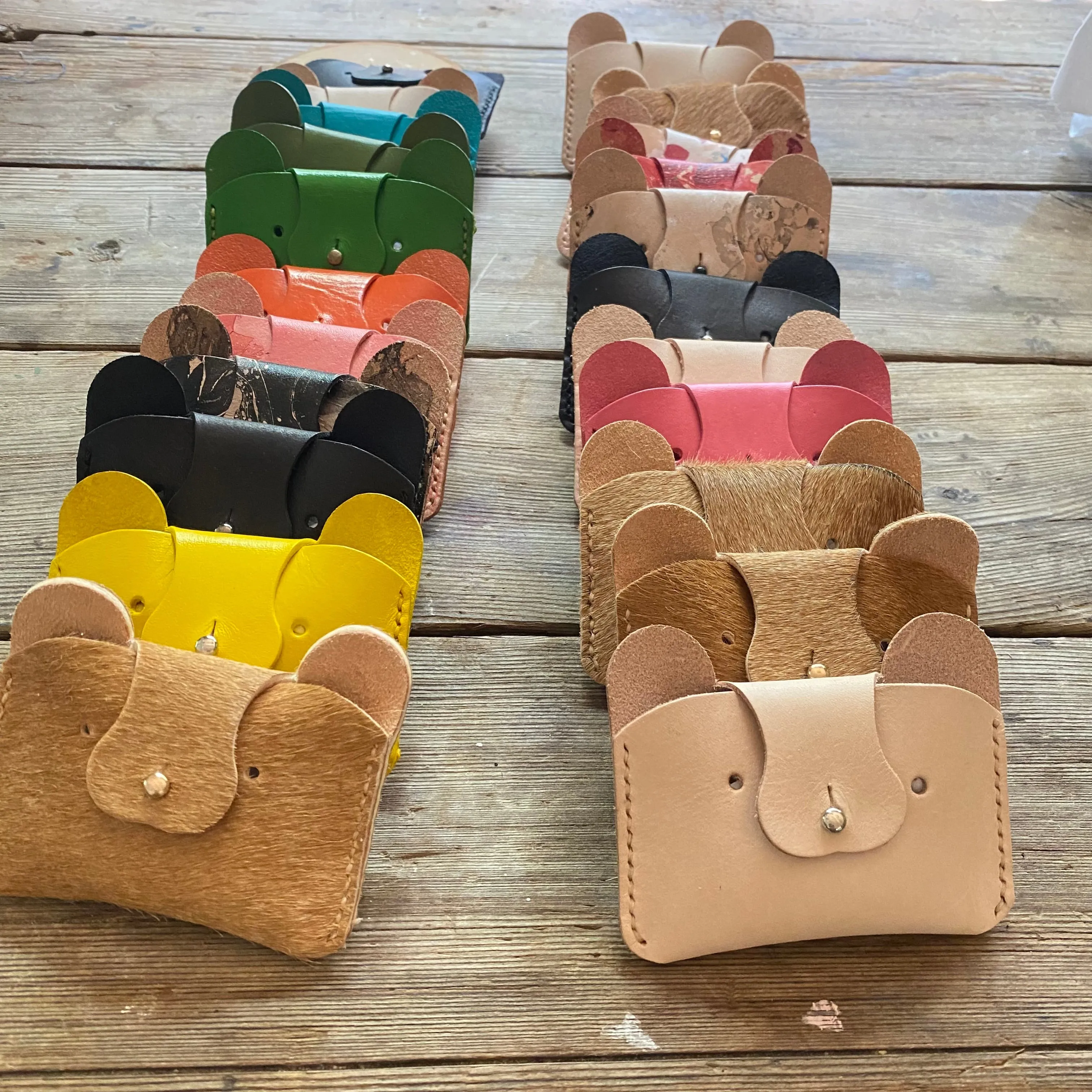 Small leather Bear Wallet for children