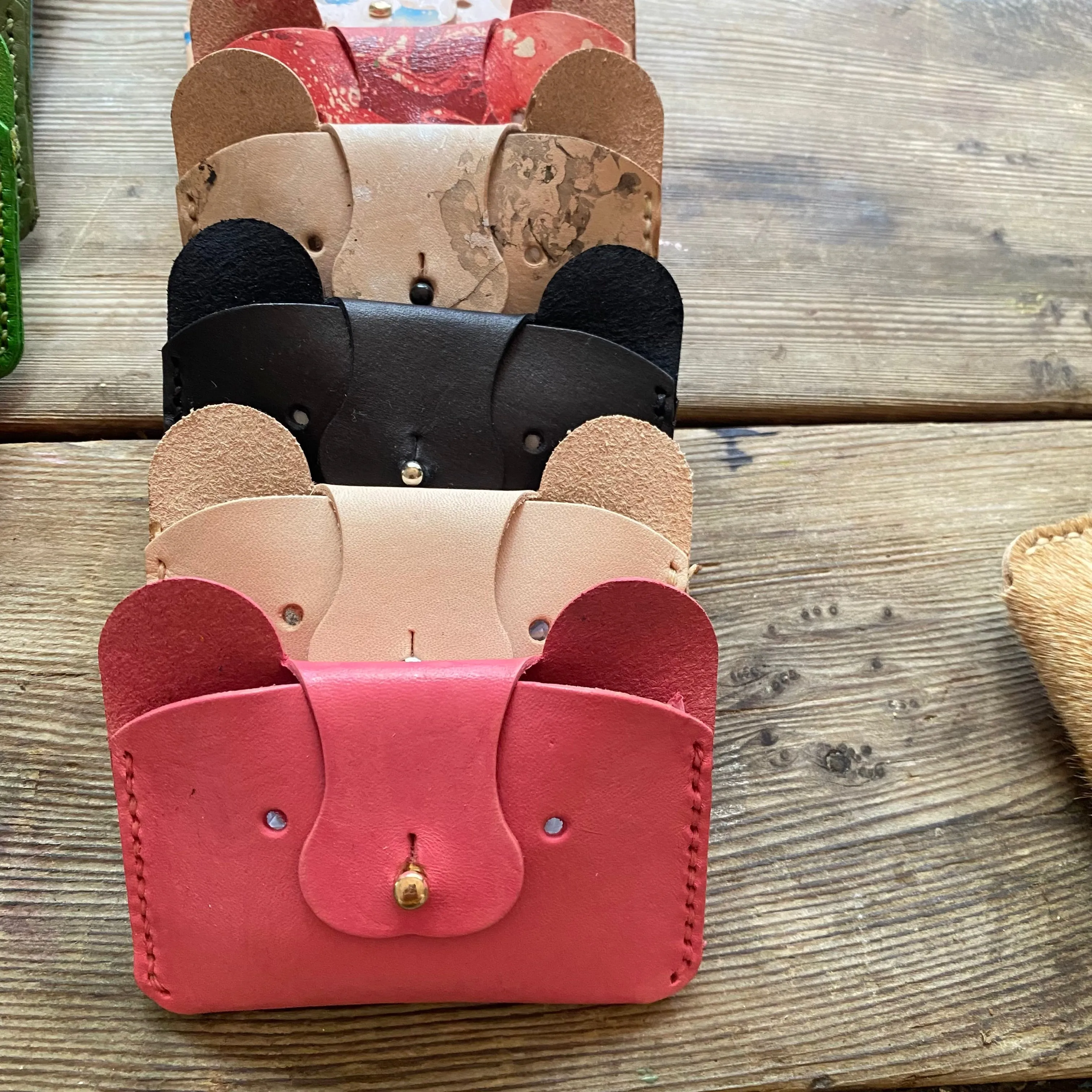 Small leather Bear Wallet for children