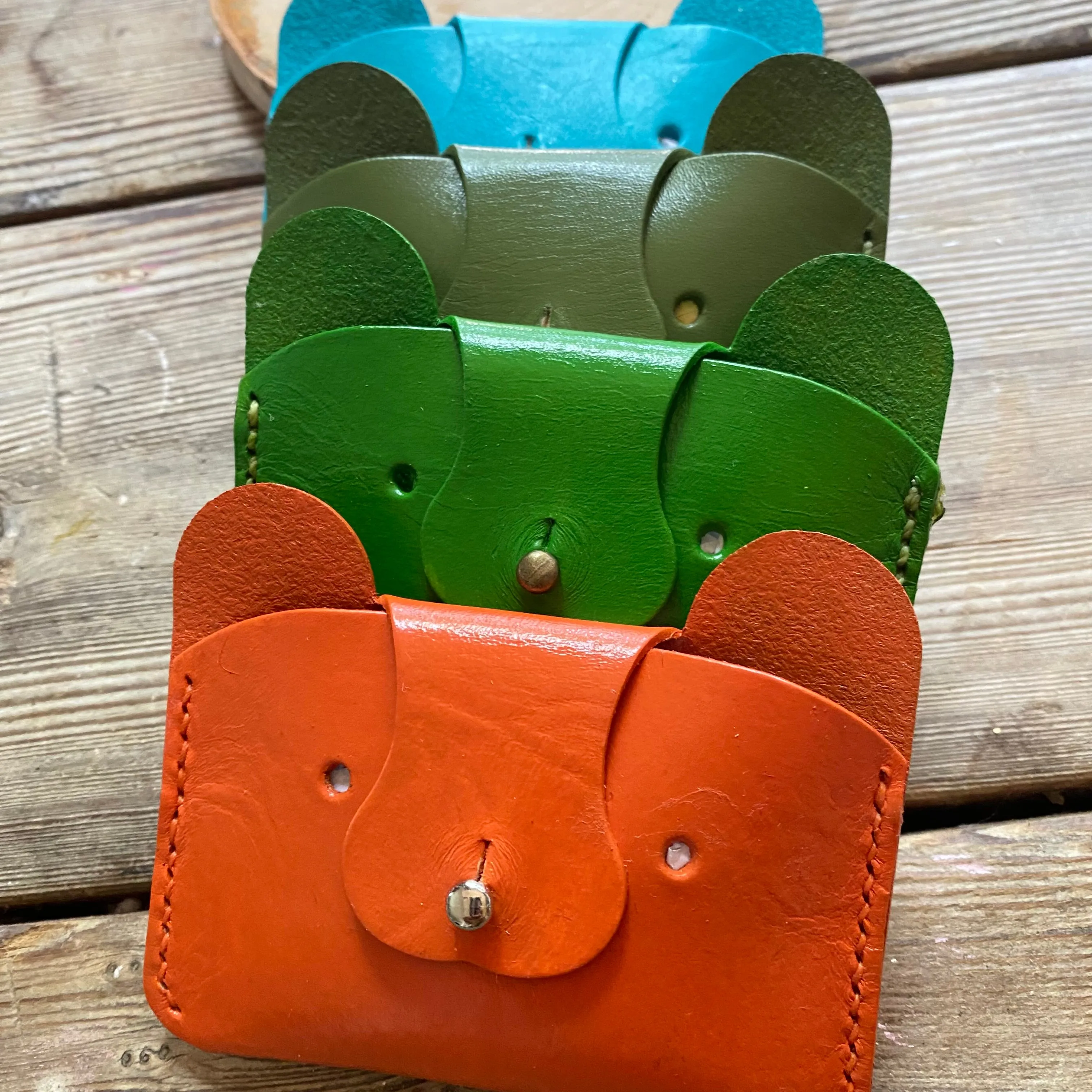 Small leather Bear Wallet for children