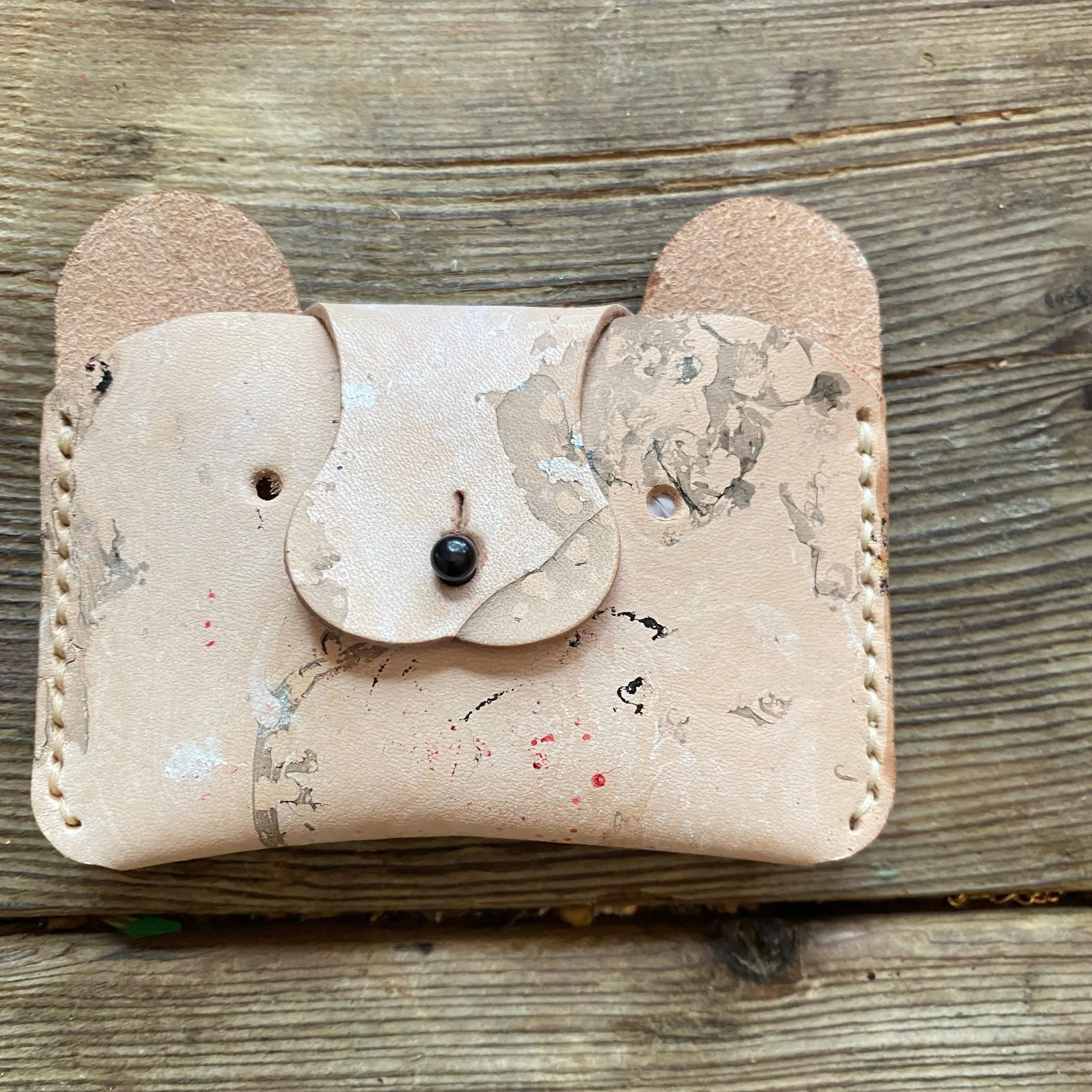 Small leather Bear Wallet for children