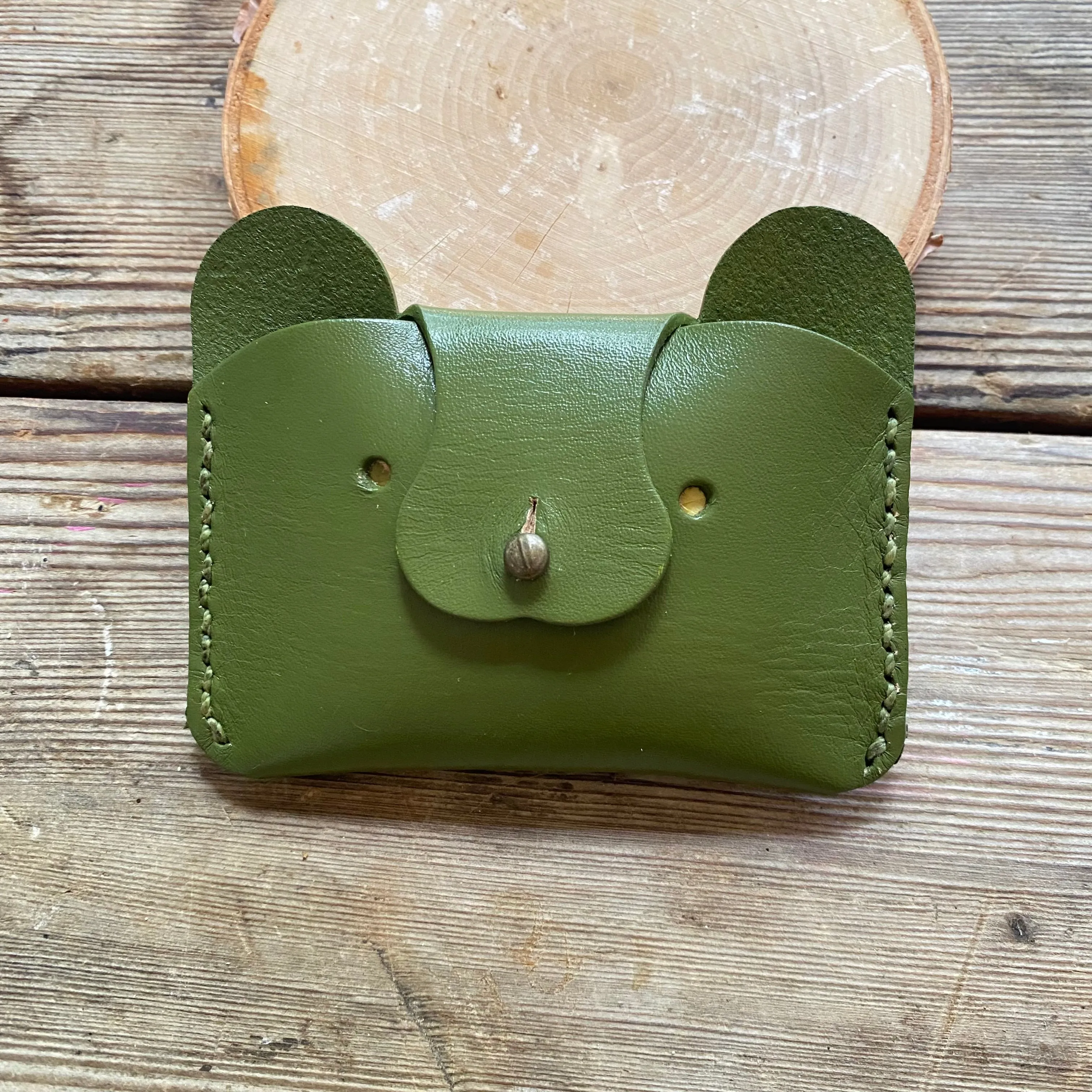 Small leather Bear Wallet for children