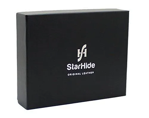 StarHide Men's Gents Brown Smooth Leather Wallet With A Secure Zipped Coin Pocket & ID Window Gift Boxed - 1140