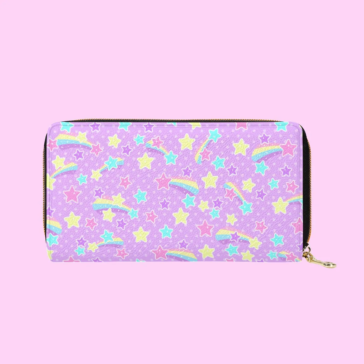 Starry Party Purple Zipper Wallet