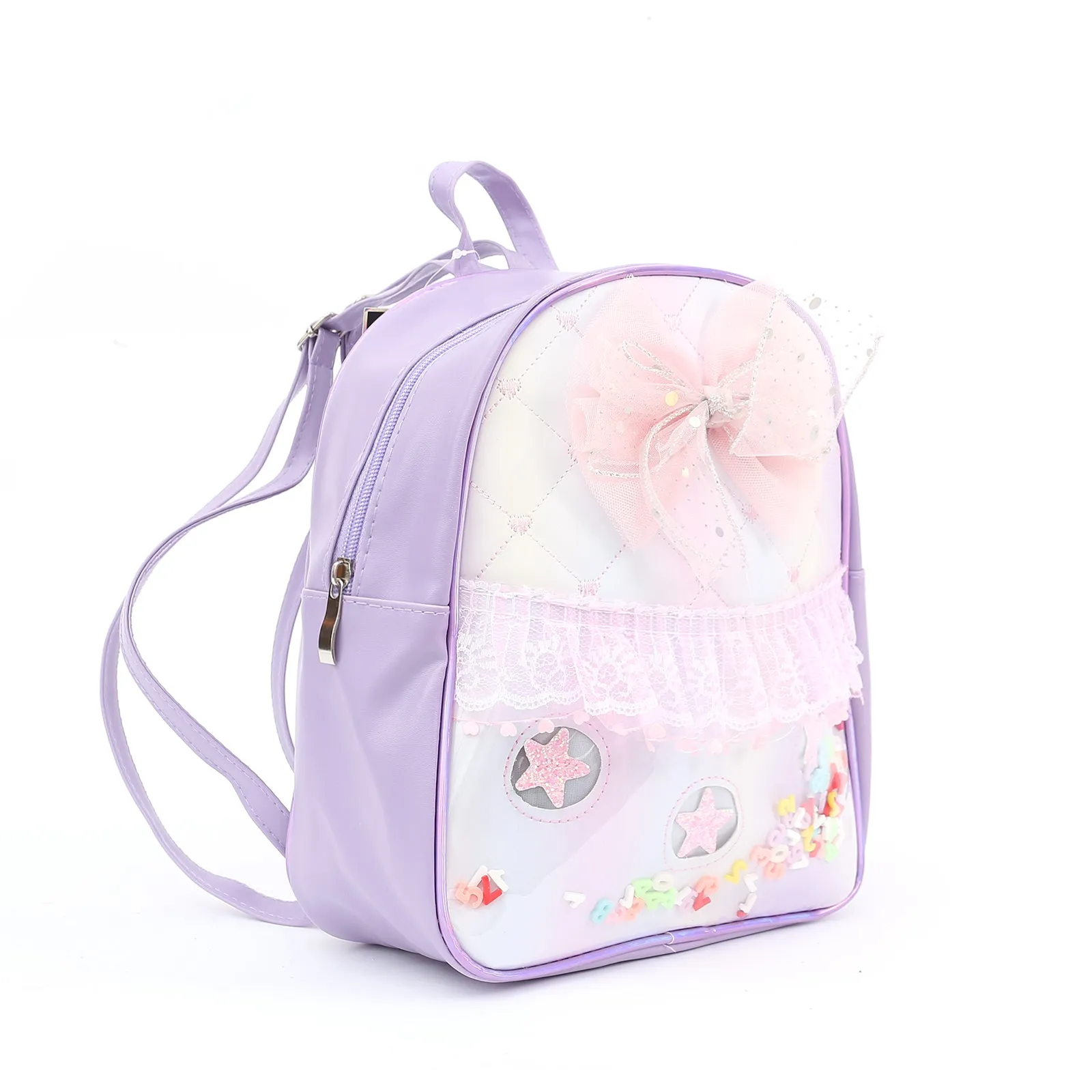 Stylish Backpack with Lace Bows