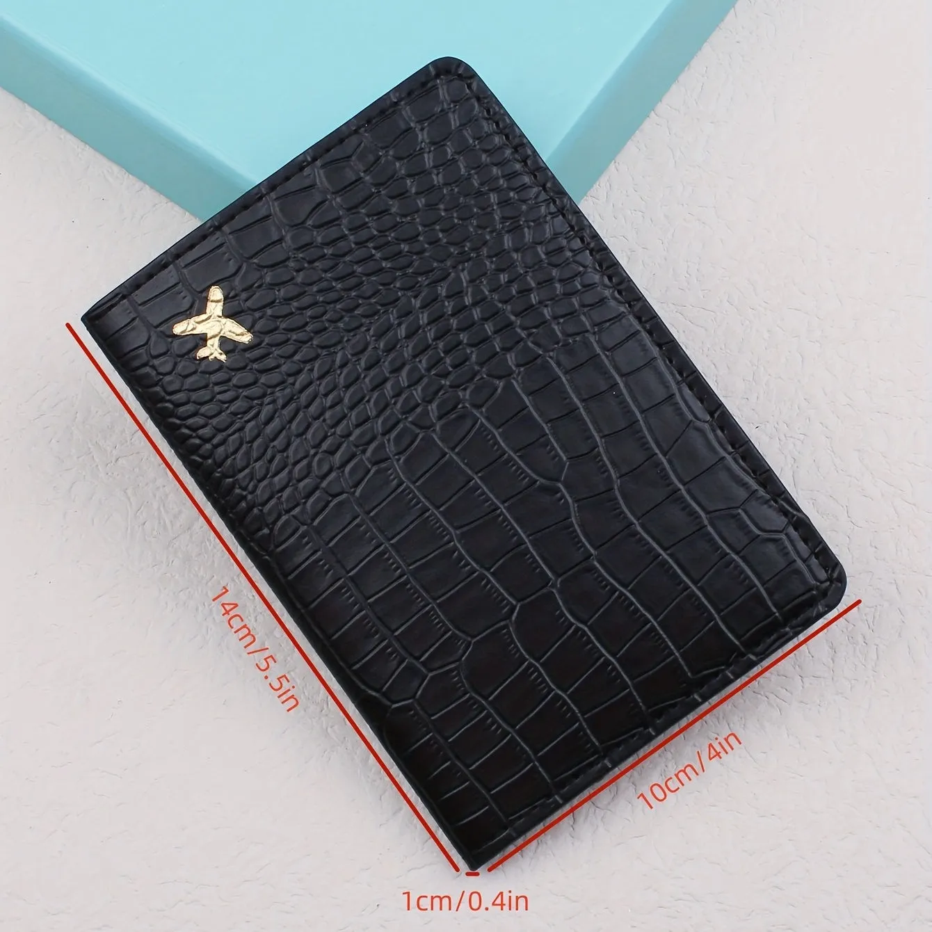 Stylish Crocodile Print PU Leather Travel Passport Holder