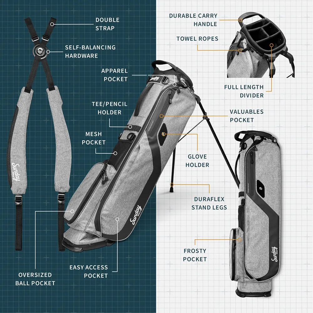 Sunday Golf El Camino Stand Bag - Heather Gray