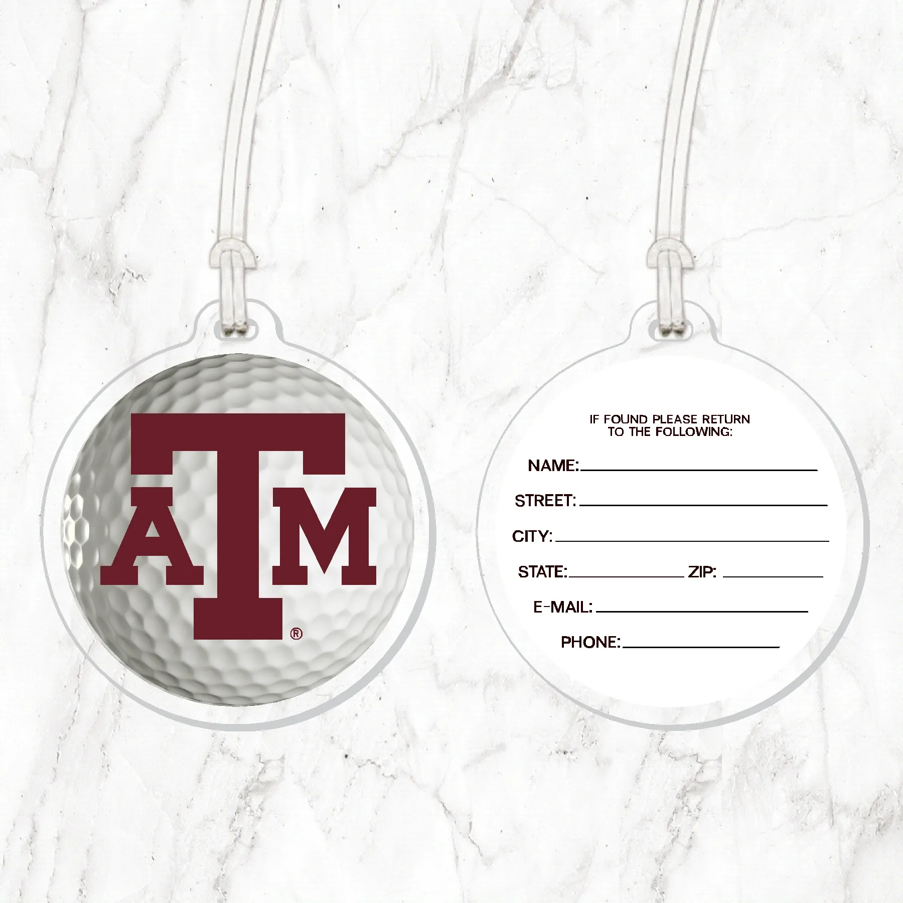 Texas A&M Golf Ball Luggage Tag