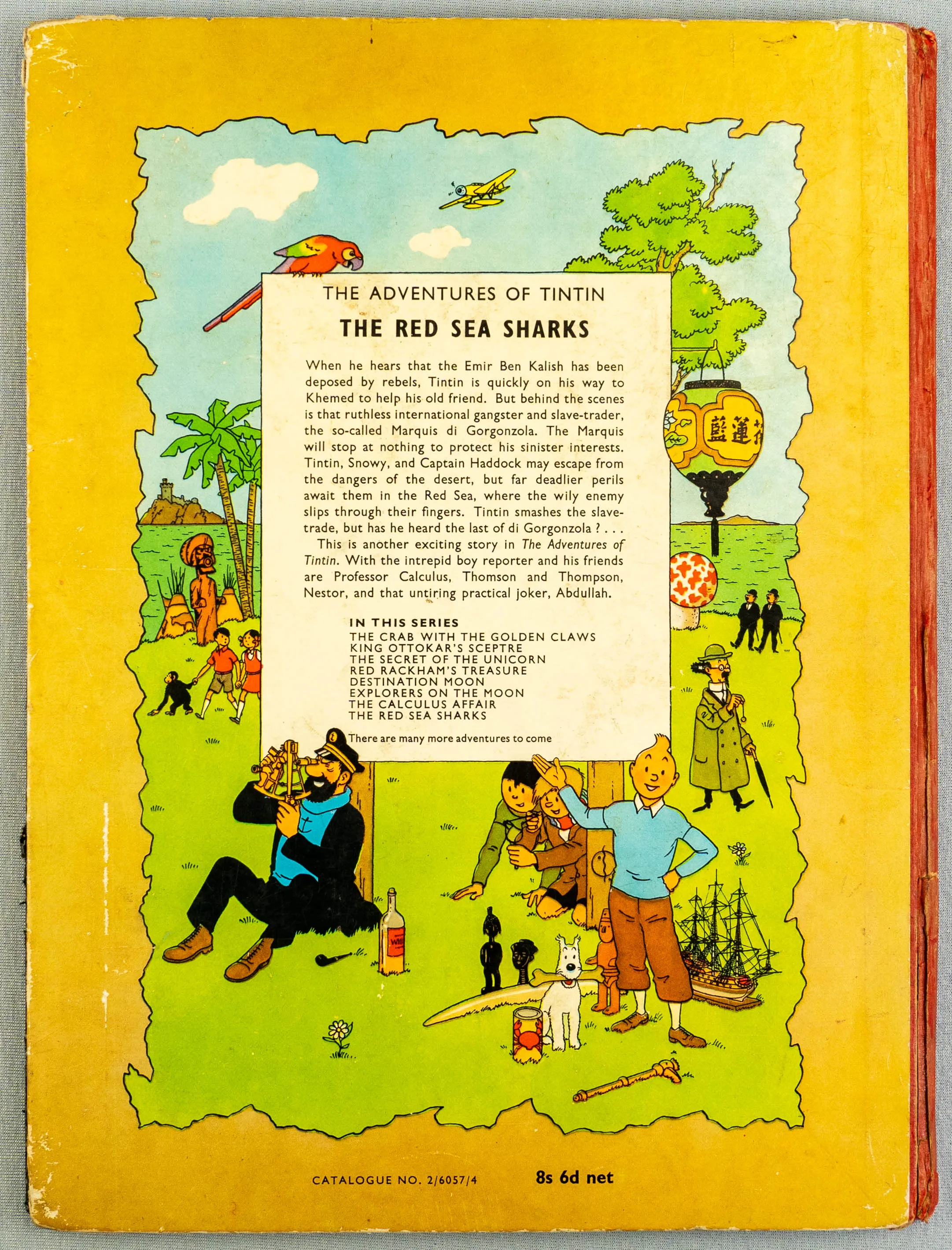 The Red Sea Sharks - Methuen 1960 1st UK Edition HB Rare Tintin book Herge EO