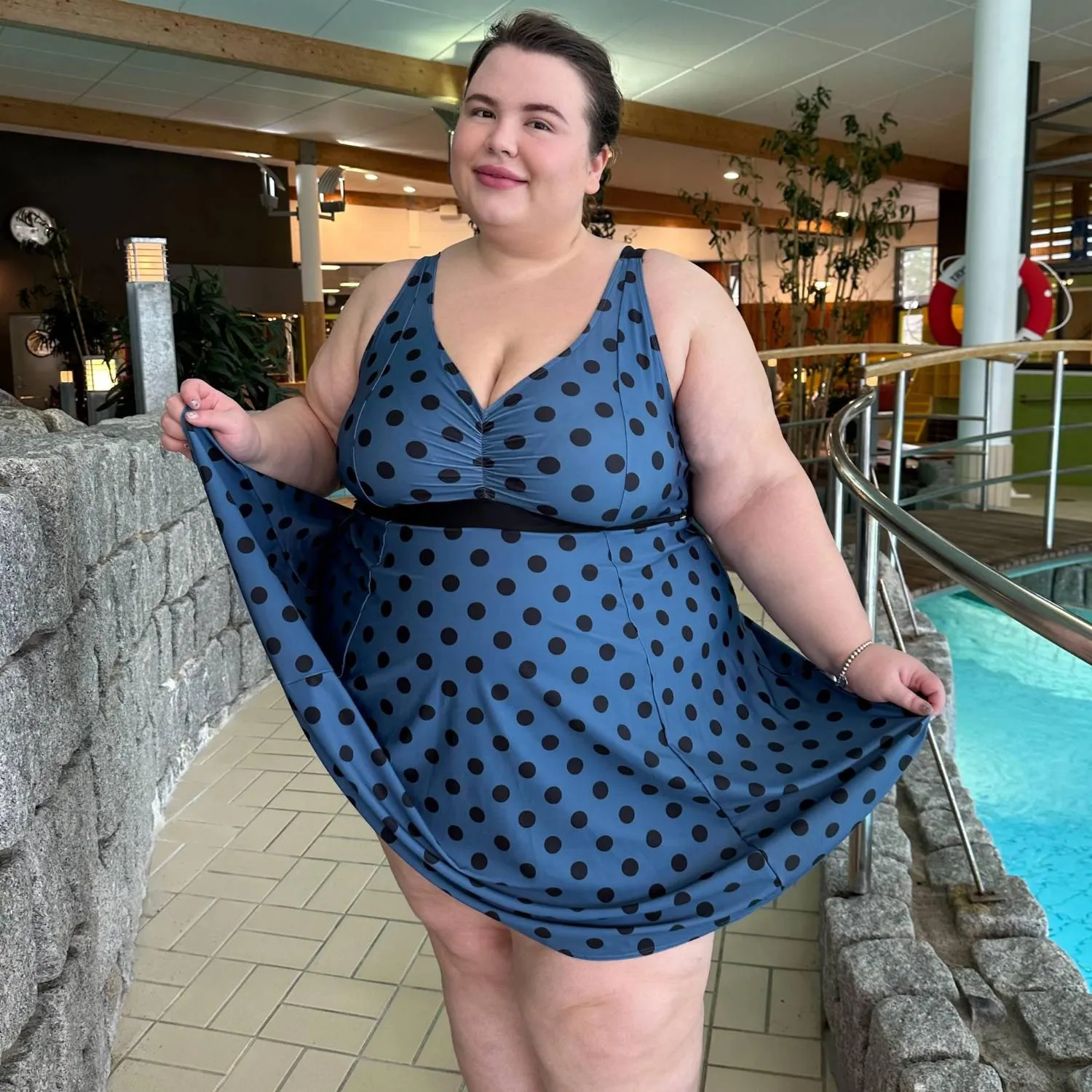 There Can Be Only One Swim Dress - Polka