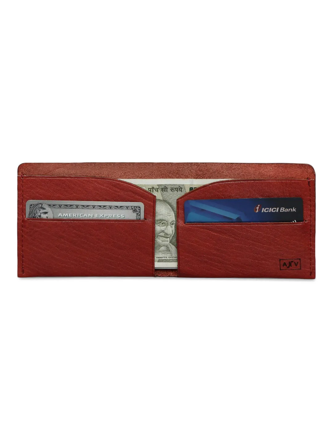 Timeless Appeal: Wine Leather Wallet with Sutle Plane Texture By Art N Vintage