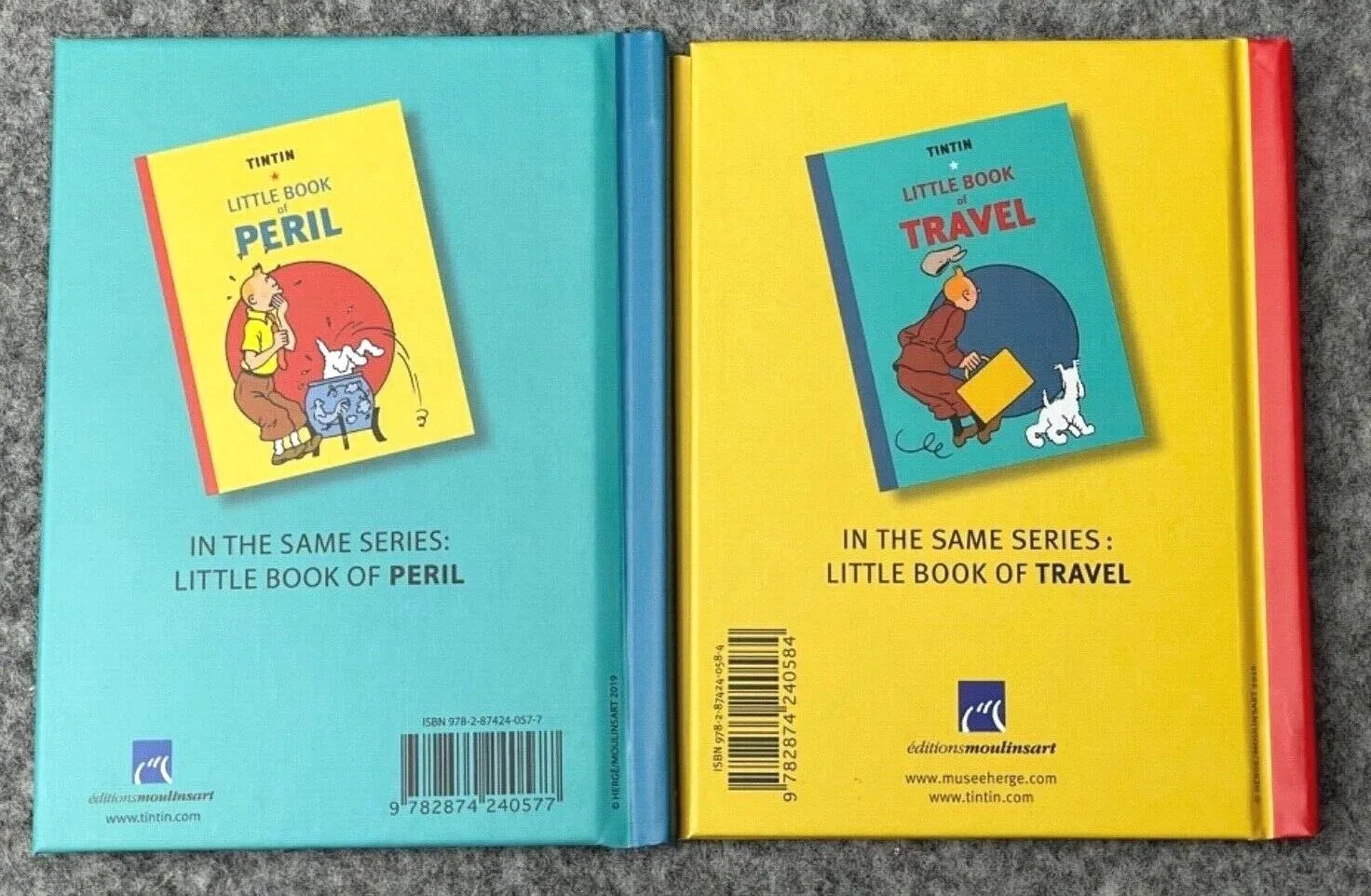 Tintin Little Book Of Travel / Peril UK Edition Hardback Set of 2