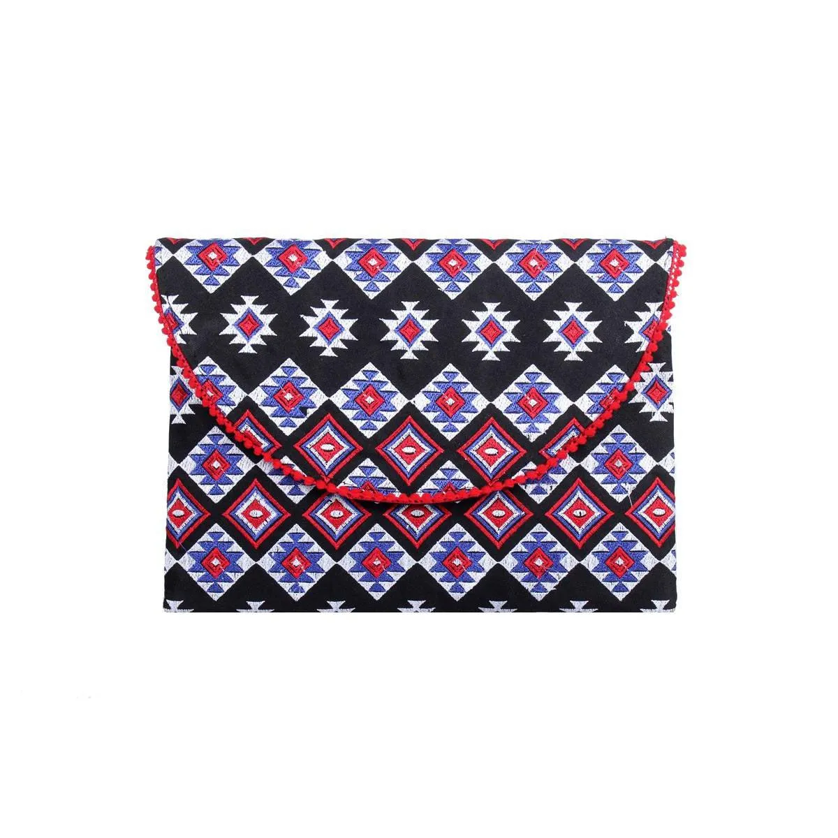 Tribal Clutch Pompom Bag- Thailand