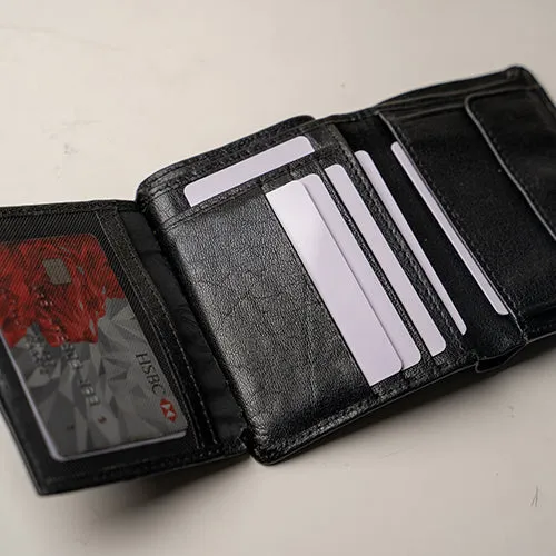 Trifold Wallet With Coin Pocket leather