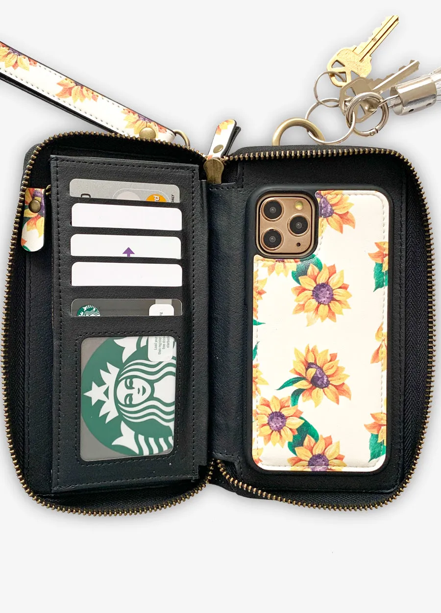 Ultimate Wristlet Phone Case in Sunflower