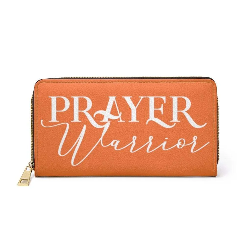 Uniquely You Womens Wallet - Zip Purse / Orange & White Prayer Warrior