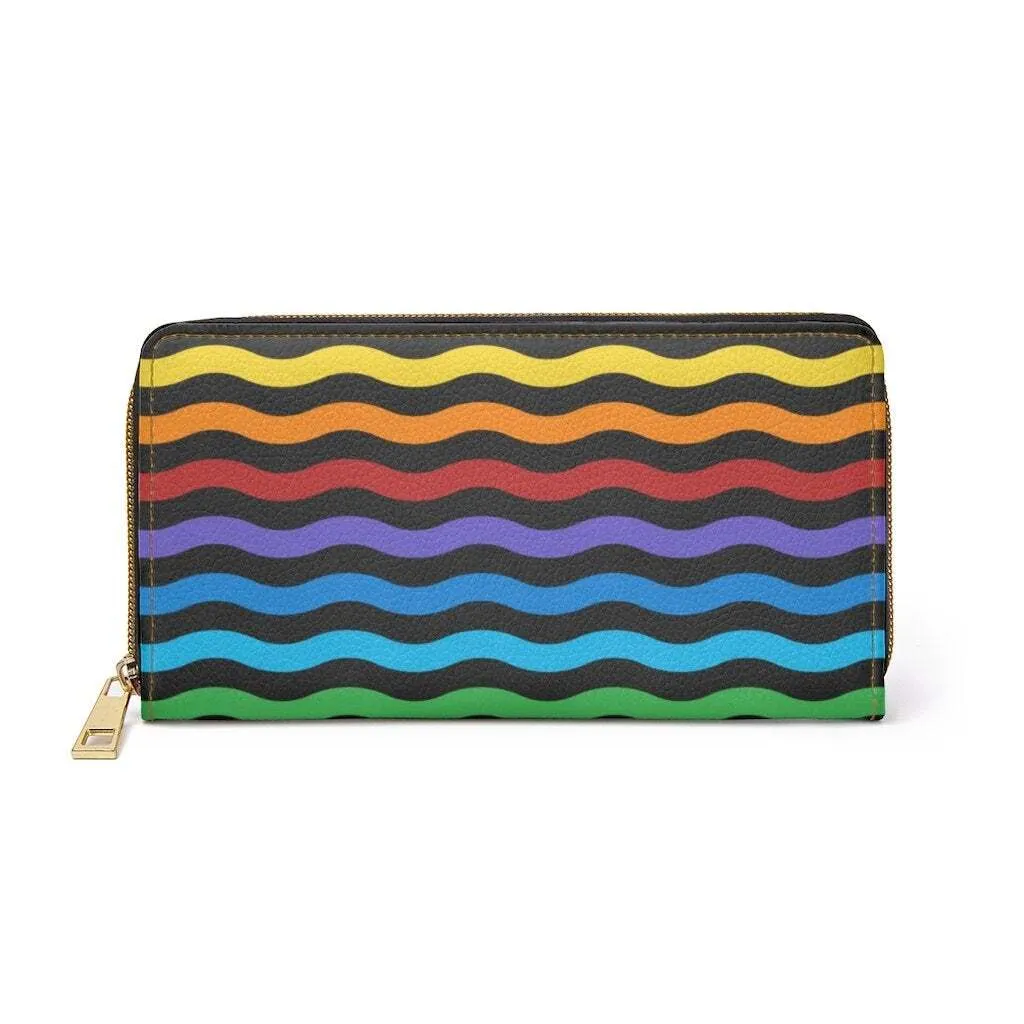 Uniquely You Womens Wallet - Zip Purse / Rainbow Swirl H-Stripe