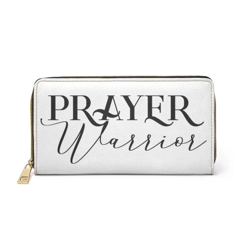 Uniquely You Womens Wallet - Zip Purse / White & Black Prayer Warrior