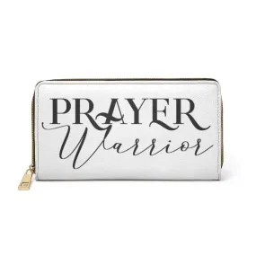 Uniquely You Womens Wallet - Zip Purse / White & Black Prayer Warrior