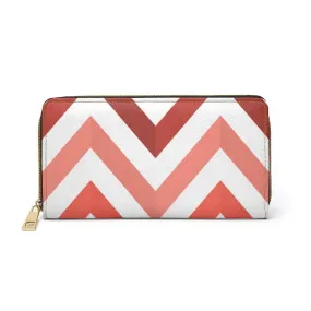 Uniquely You Womens Wallet - Zip Purse / White & Red Geometric