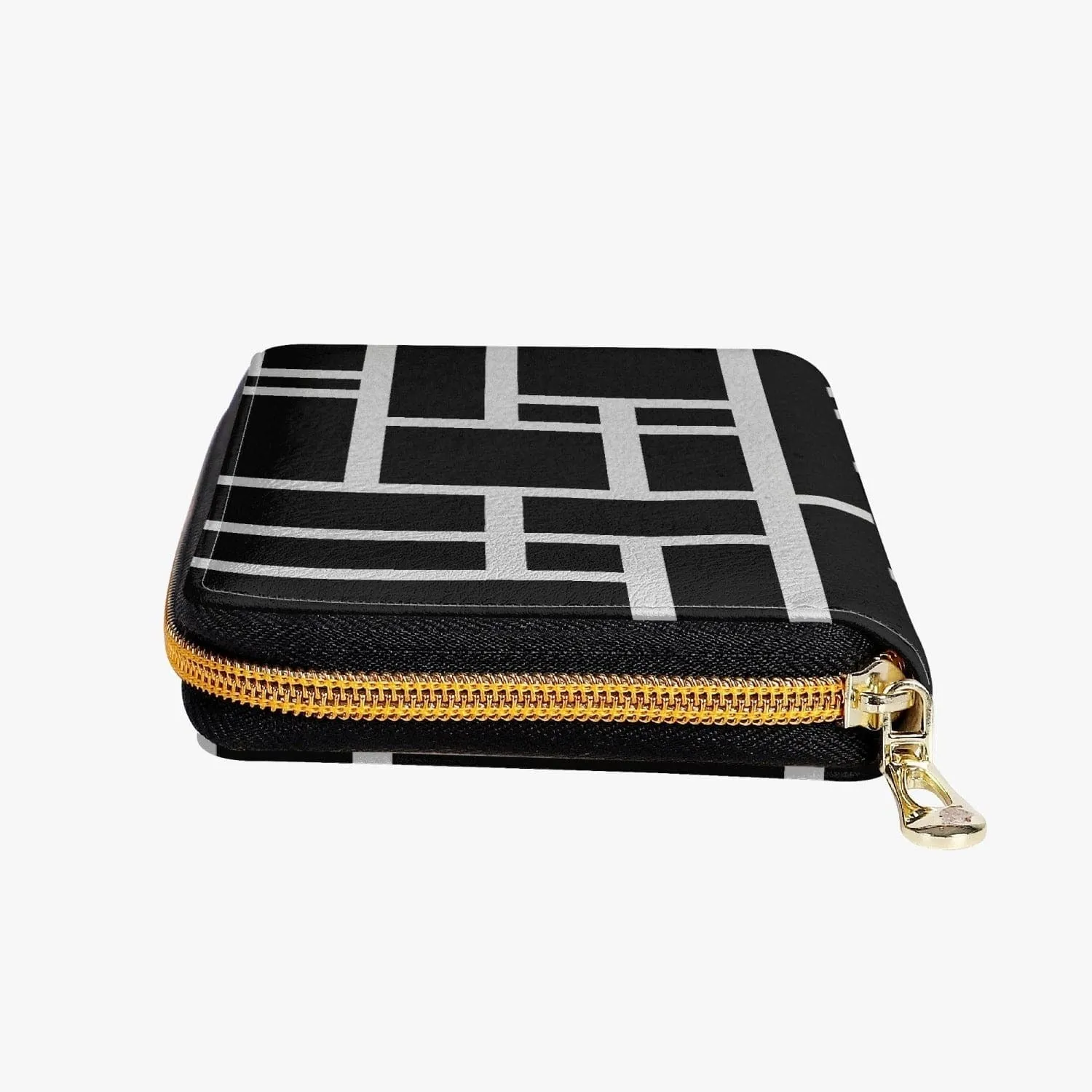 Uniquely You Zipper Wallet - Purse / Black and White Grid Print