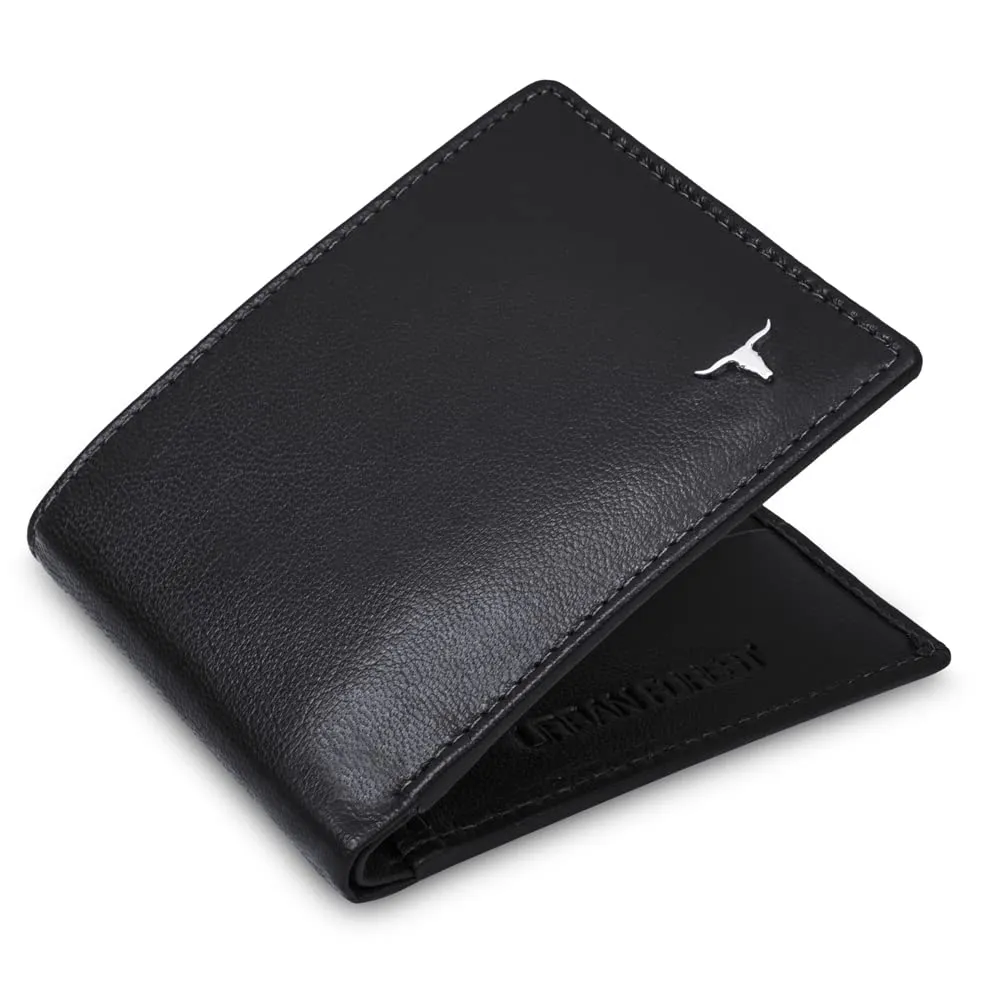 URBAN FOREST George Black Leather Wallet for Men