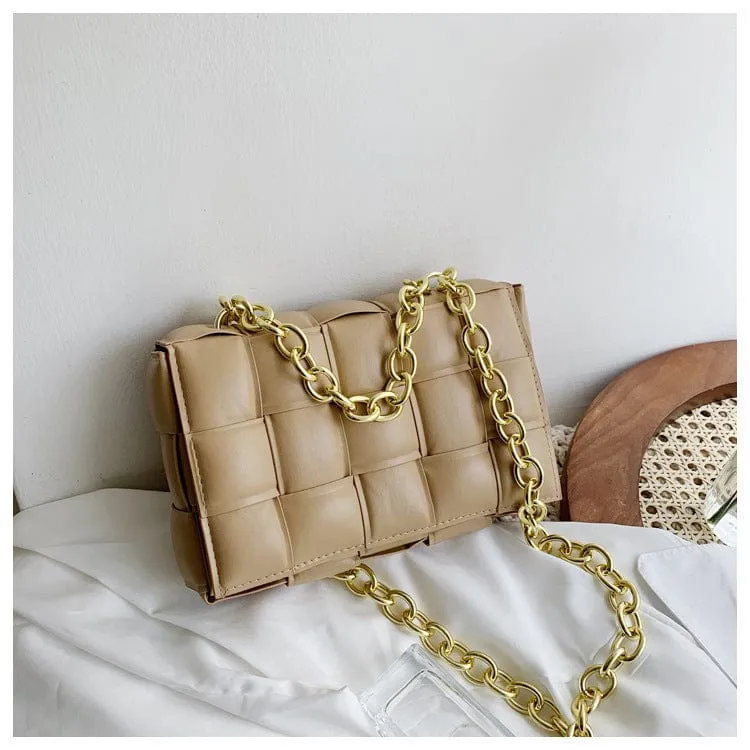 Vegan Leather Gold Chain Bag | Multiple Colours