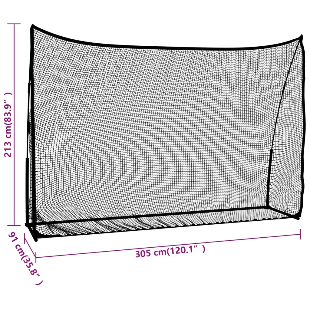 vidaXL Golf Practice Net Black and Red 305x91x213 cm Polyester