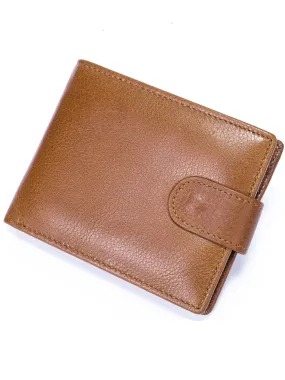 Vintage Bifold Button Cowhide Wallet