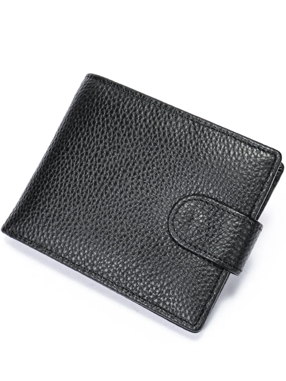 Vintage Bifold Button Cowhide Wallet