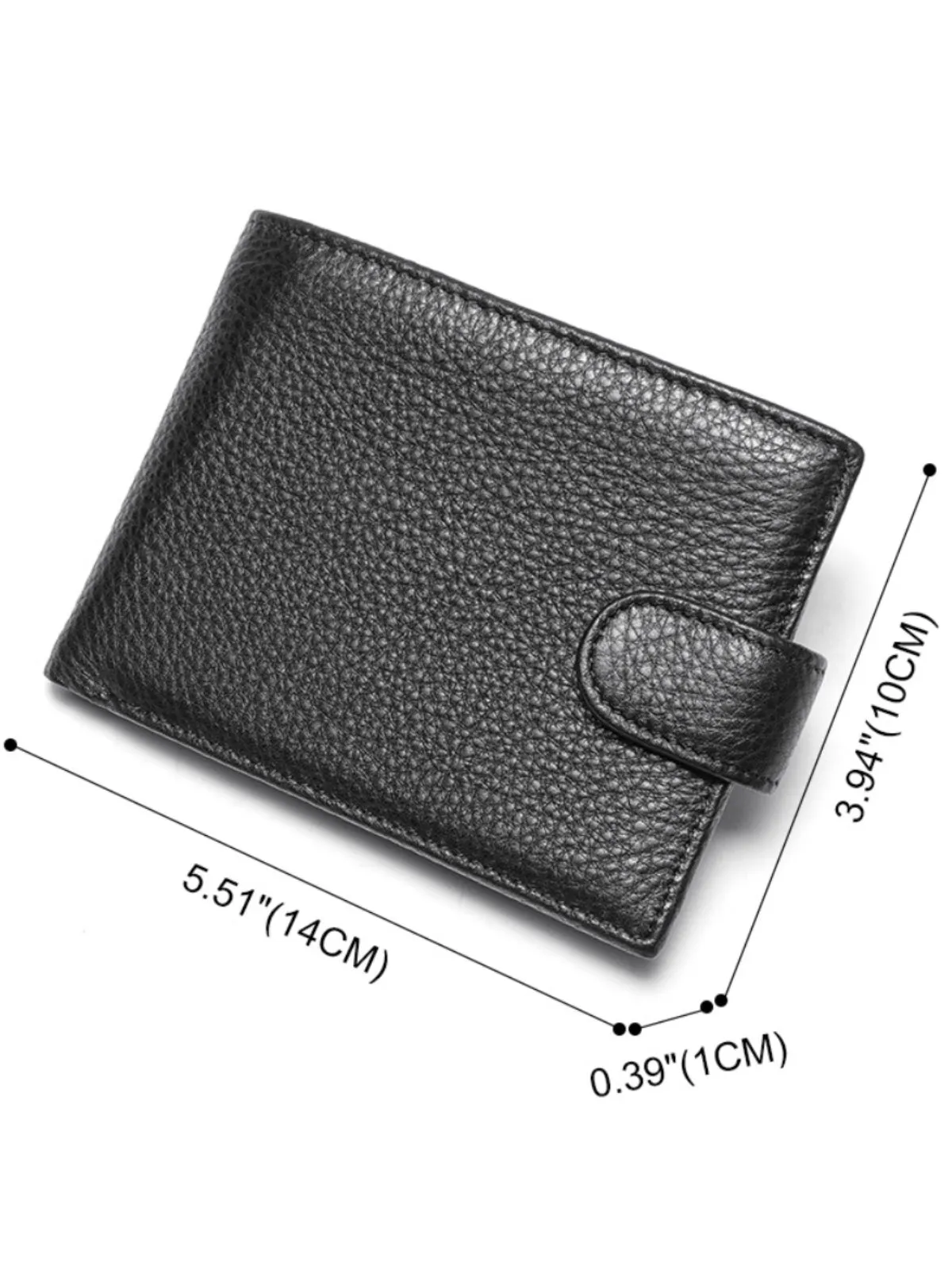 Vintage Bifold Button Cowhide Wallet