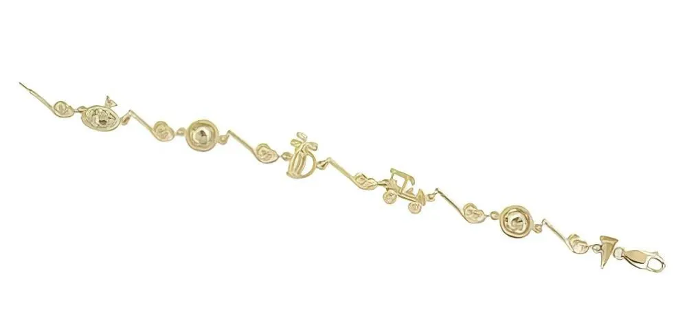 Vintage Golf Charm Bracelet in 14 Karat Yellow Gold