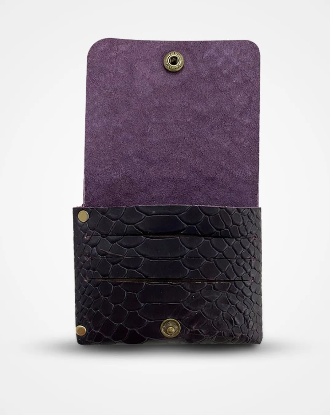 VIOLET SNAKE PRINT NATIVE BATUA - SLIM LEATHER WALLET