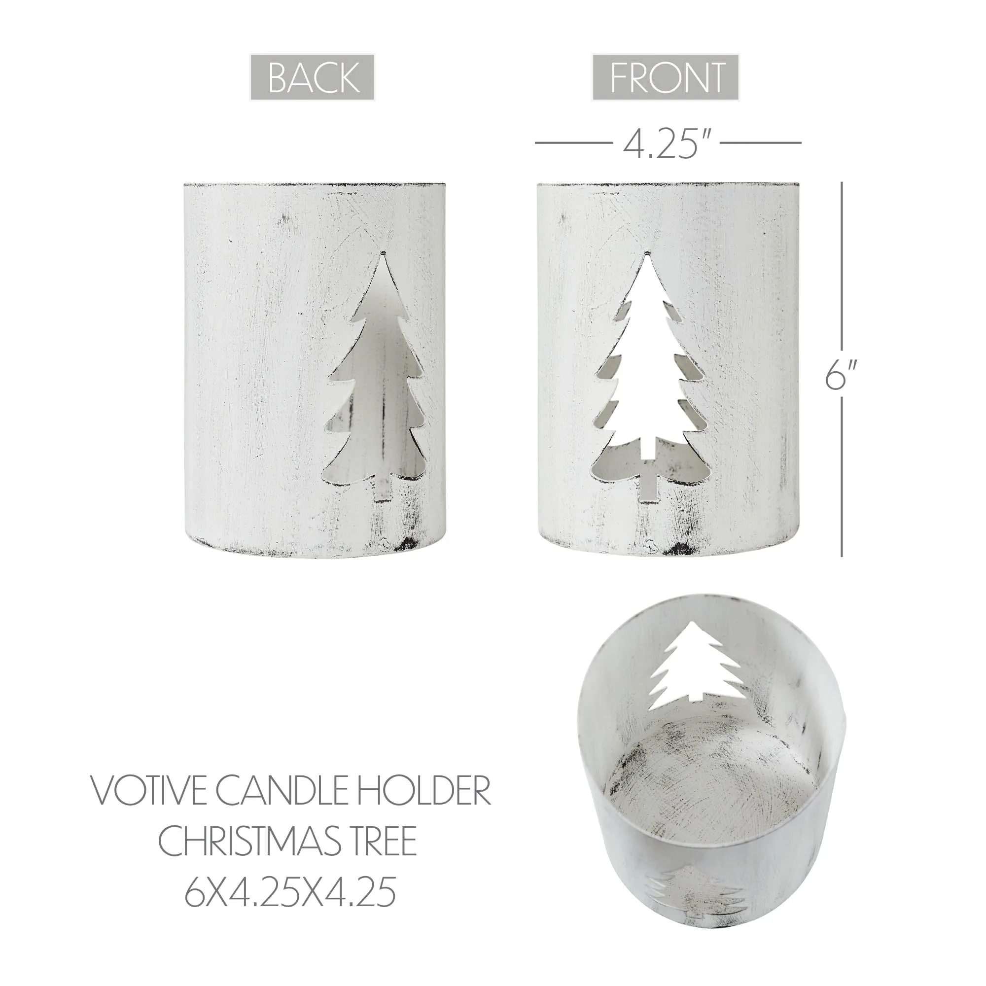 Votive Candle Holder Christmas Tree 6x4.25x4.25