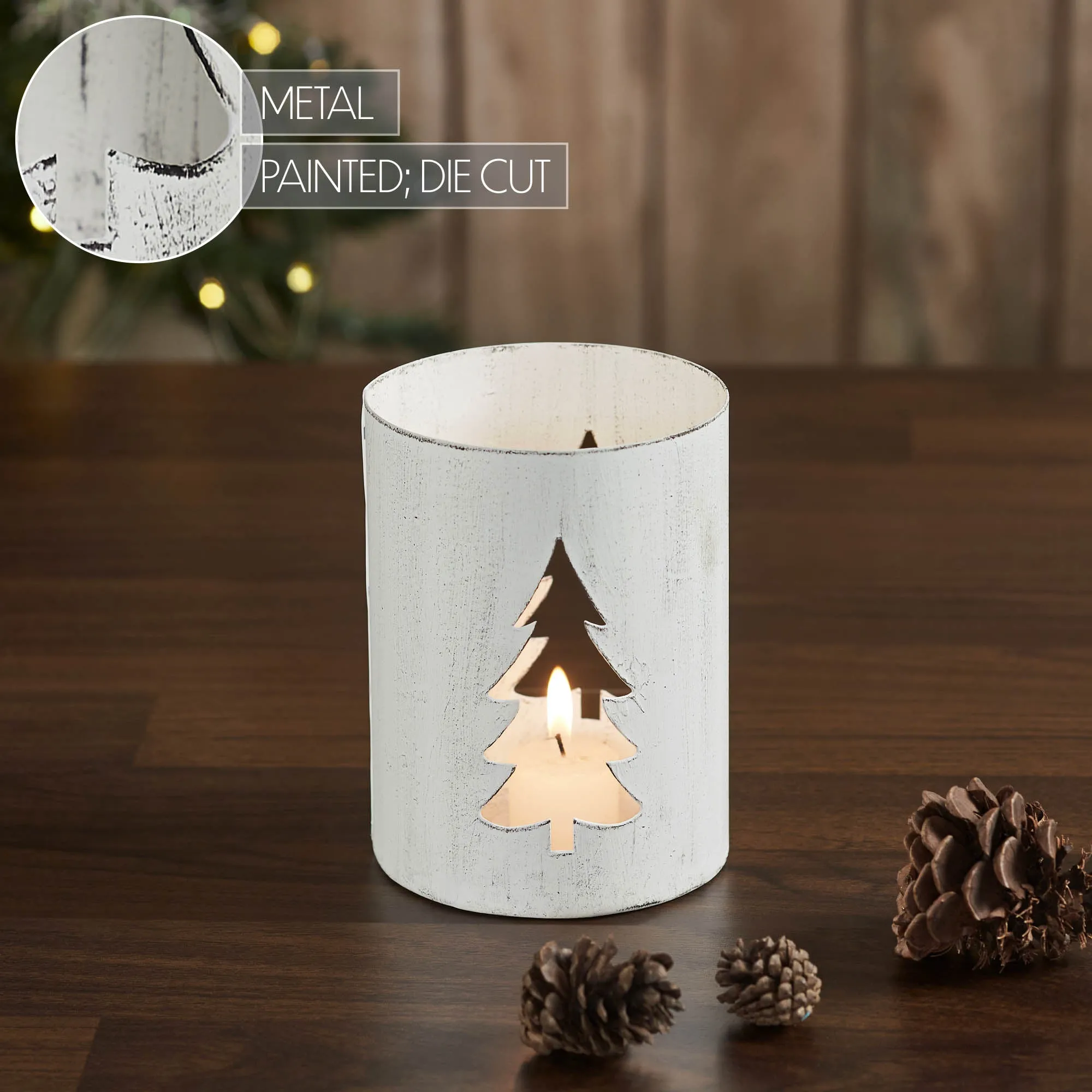 Votive Candle Holder Christmas Tree 6x4.25x4.25