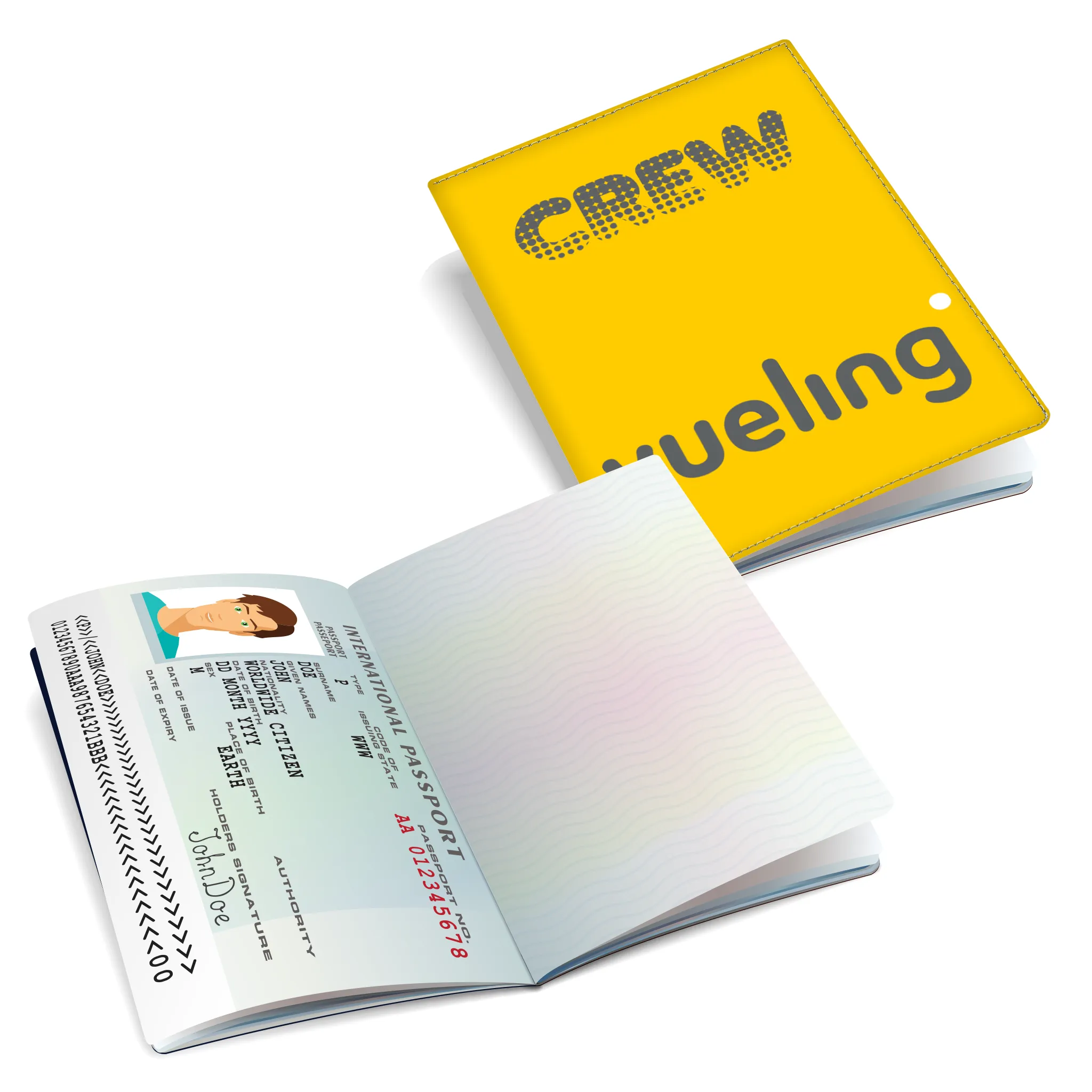 Vueling Logo Yellow Passport Cover