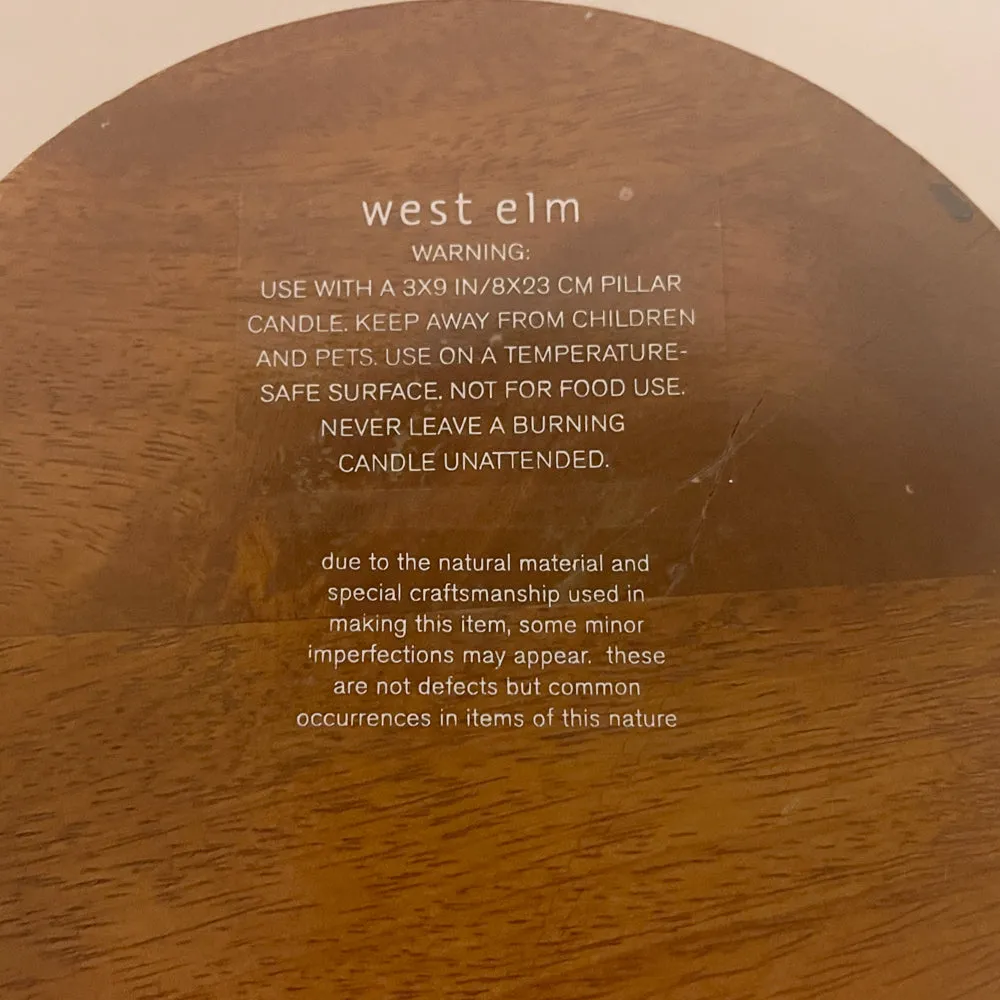 West Elm Wood Candle Holder Pair