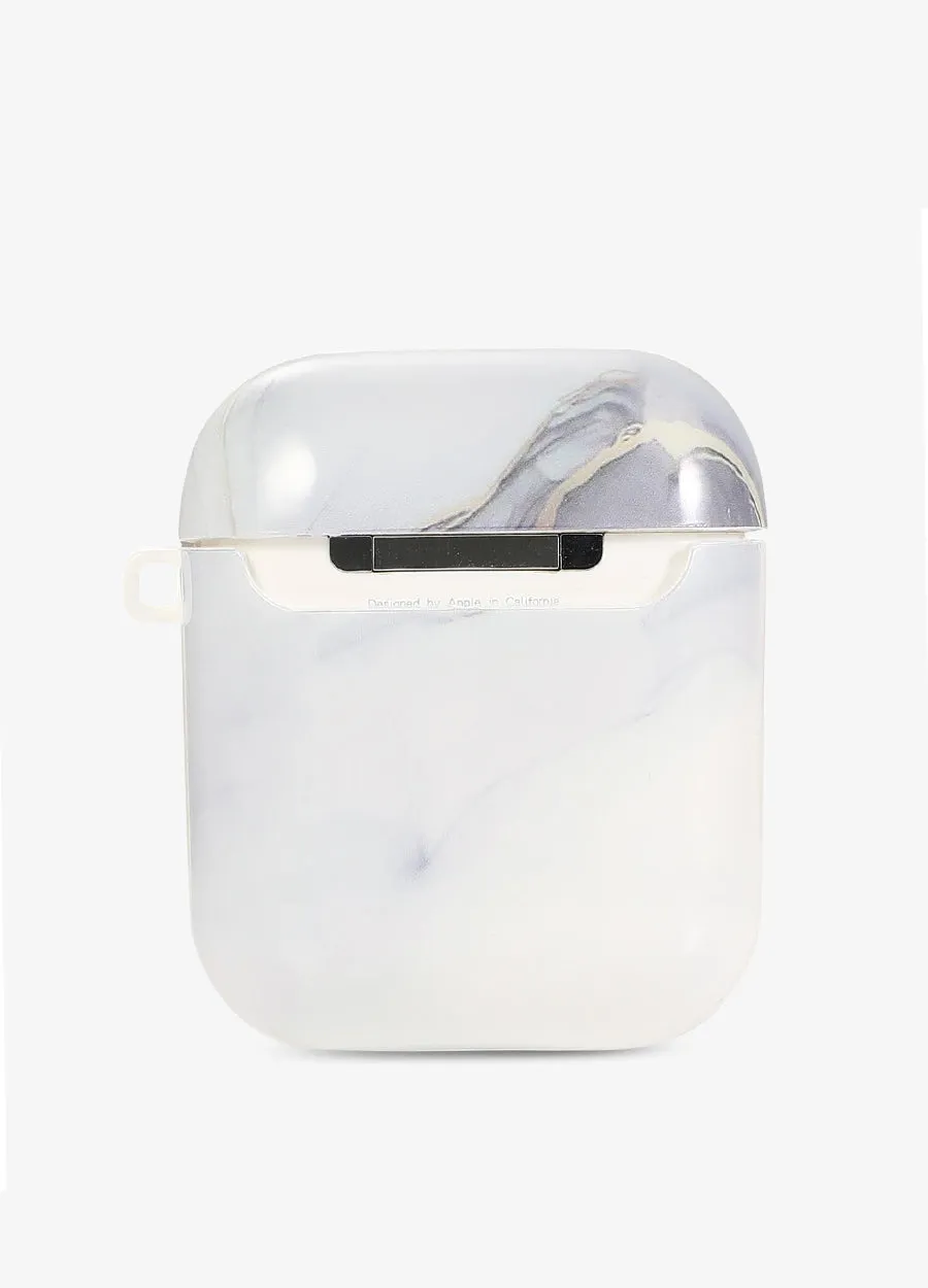 White & Gray Duo Marble AirPod Case