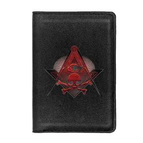 Widows Sons Wallet - Skull and Bones PU Leather Passport & Credit Card Holder (Black/Brown)