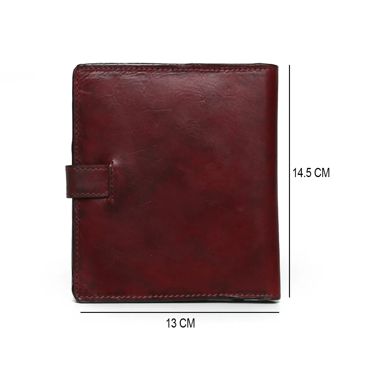 Wine Passport Holder Two Fold Button Lock Genuine Leather