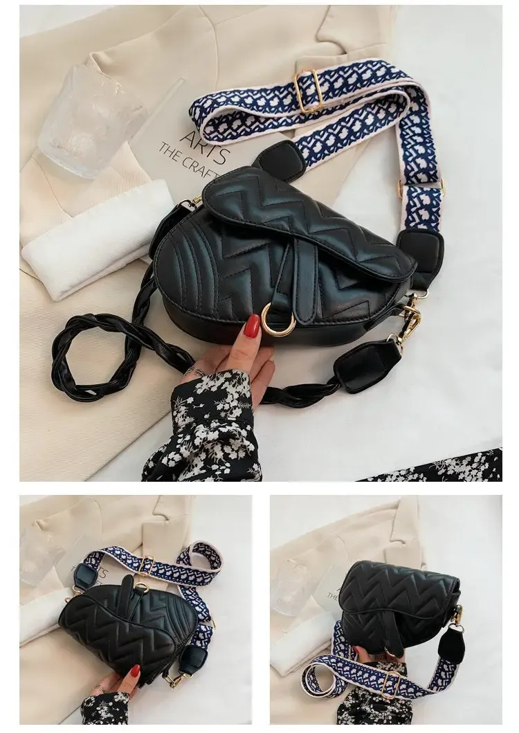 Women Retro Simple Messenger Saddle Bag