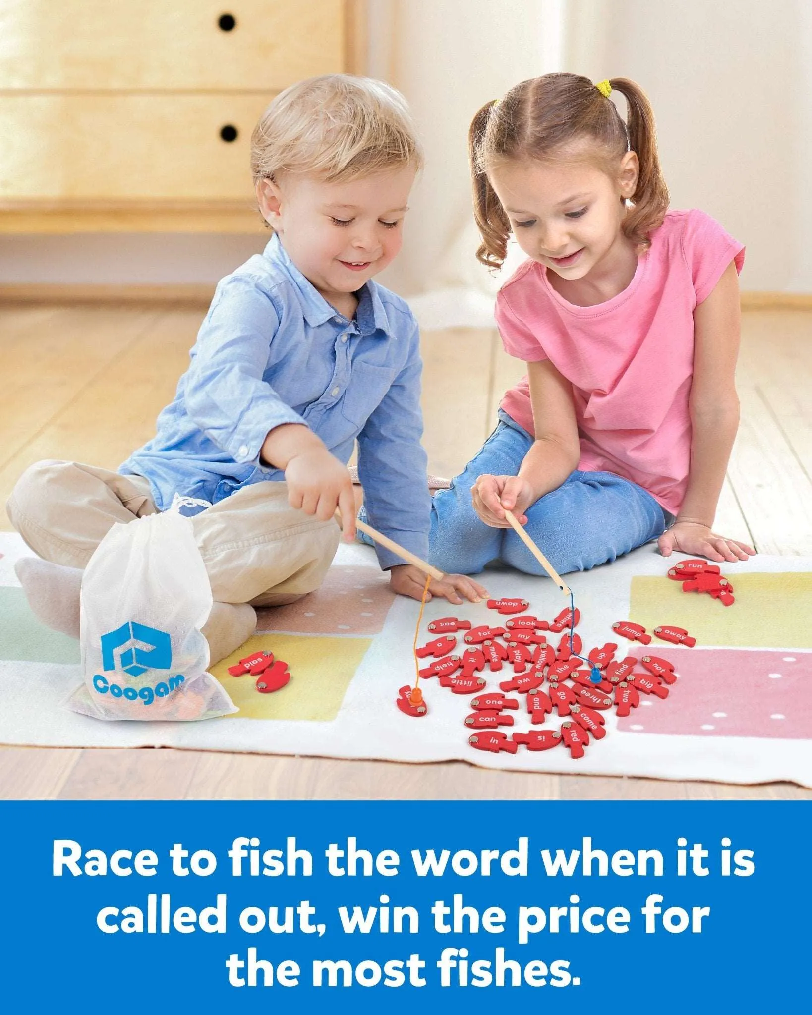 Wooden Magnetic Fishing Sight Words Game