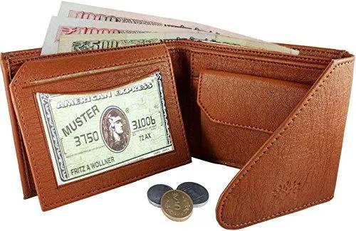 Woodland Cut-Style Leather Tan Wallet