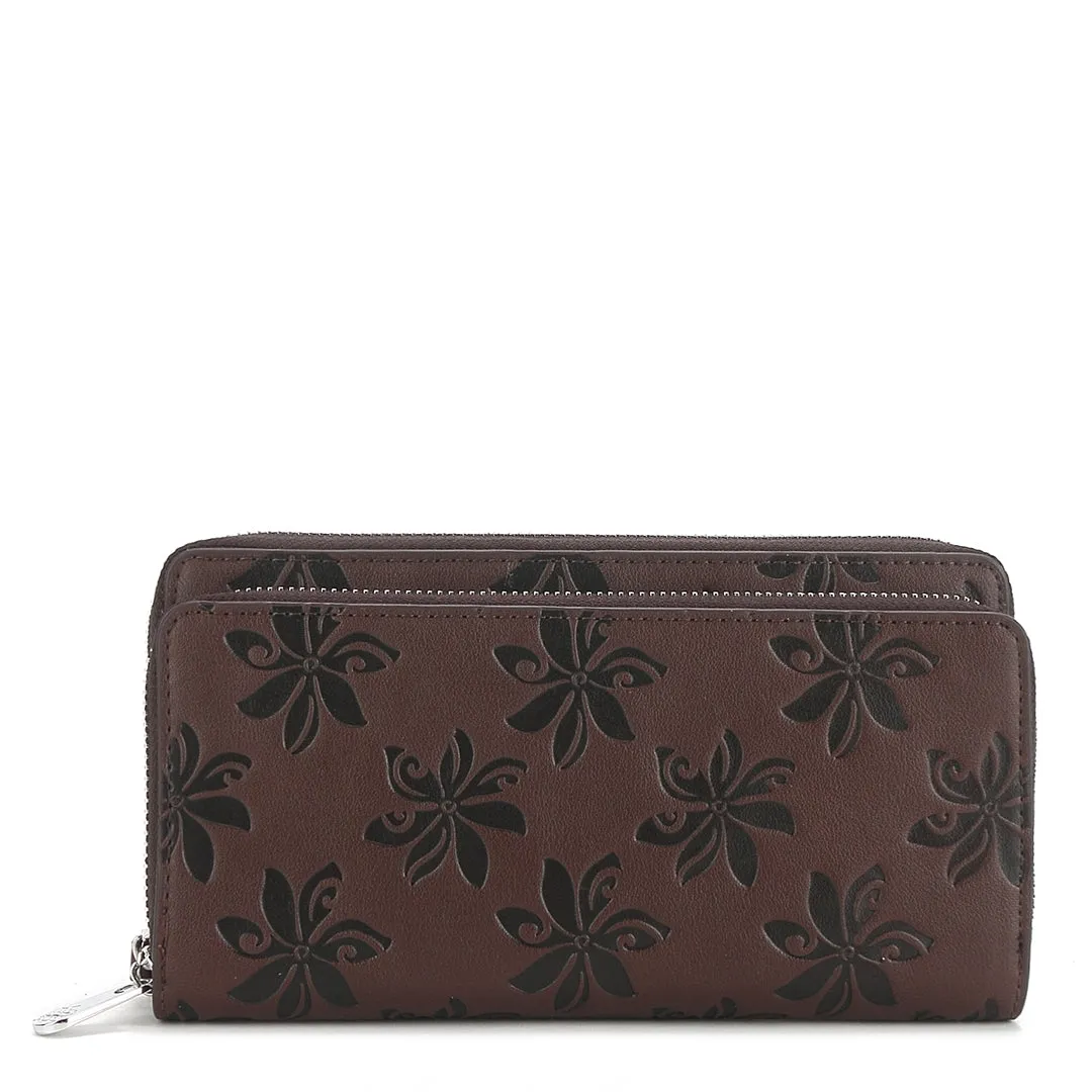 Wristlet Allison Tiare Embossed Brown-Black