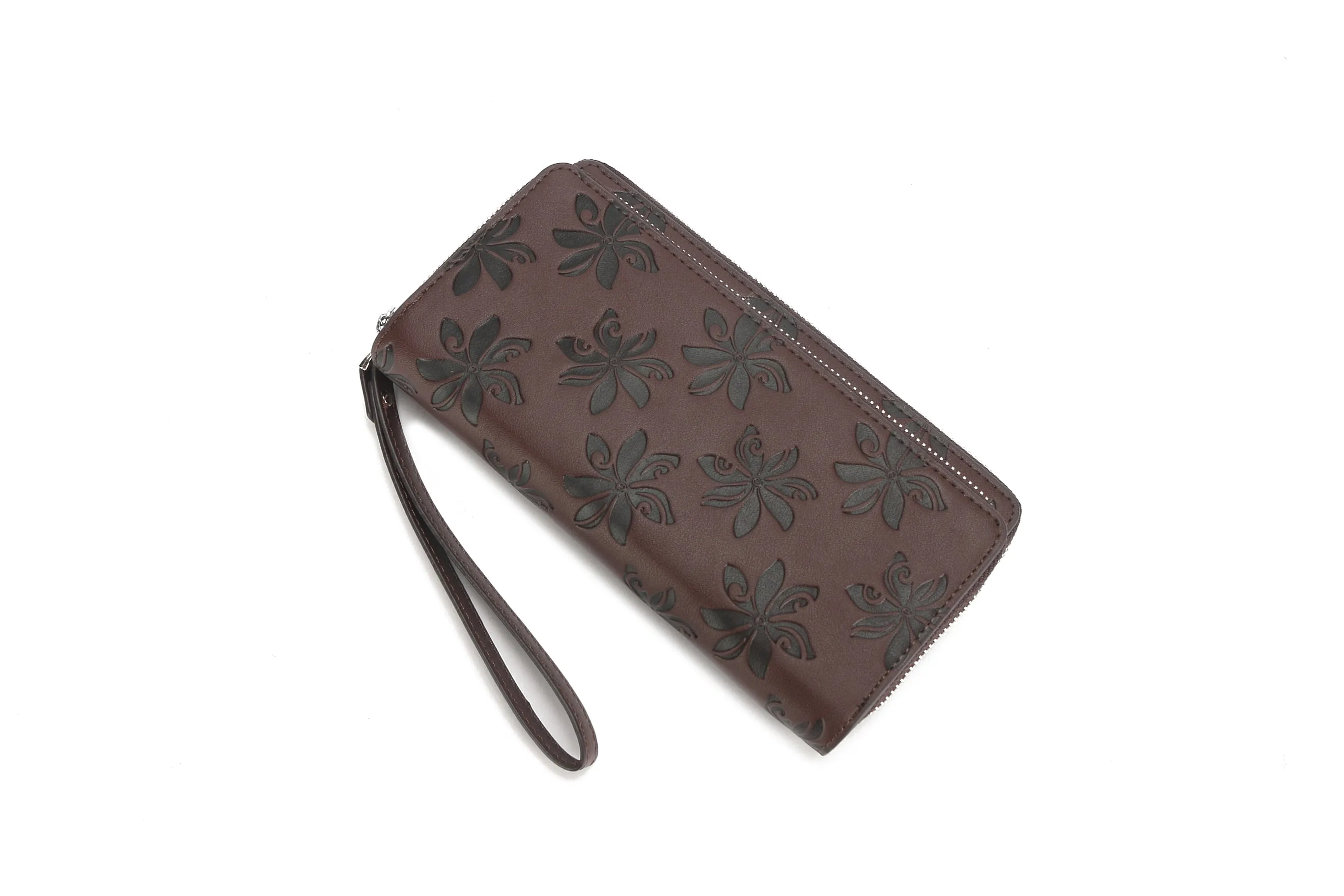 Wristlet Allison Tiare Embossed Brown-Black