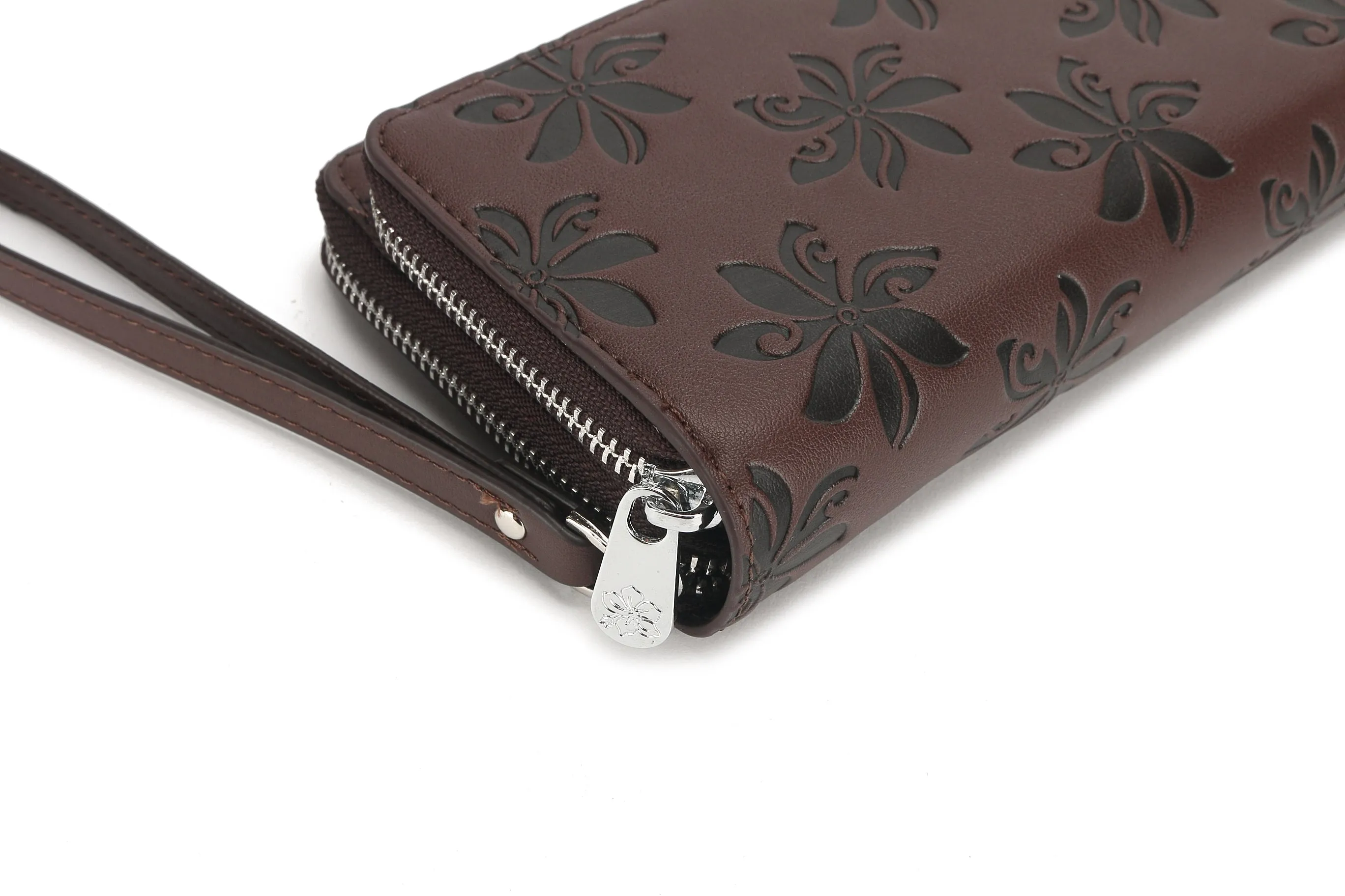 Wristlet Allison Tiare Embossed Brown-Black