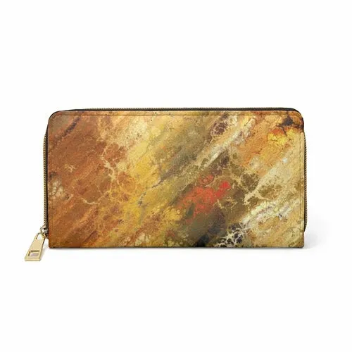 Wristlet Phone Wallet, Multicolor Rust Marble Style Purse