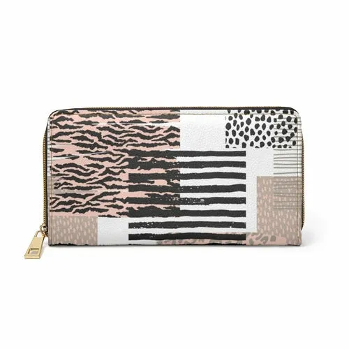 Wristlet Phone Wallet, Pastel Tri-Color Abstract Geometric Style Purse