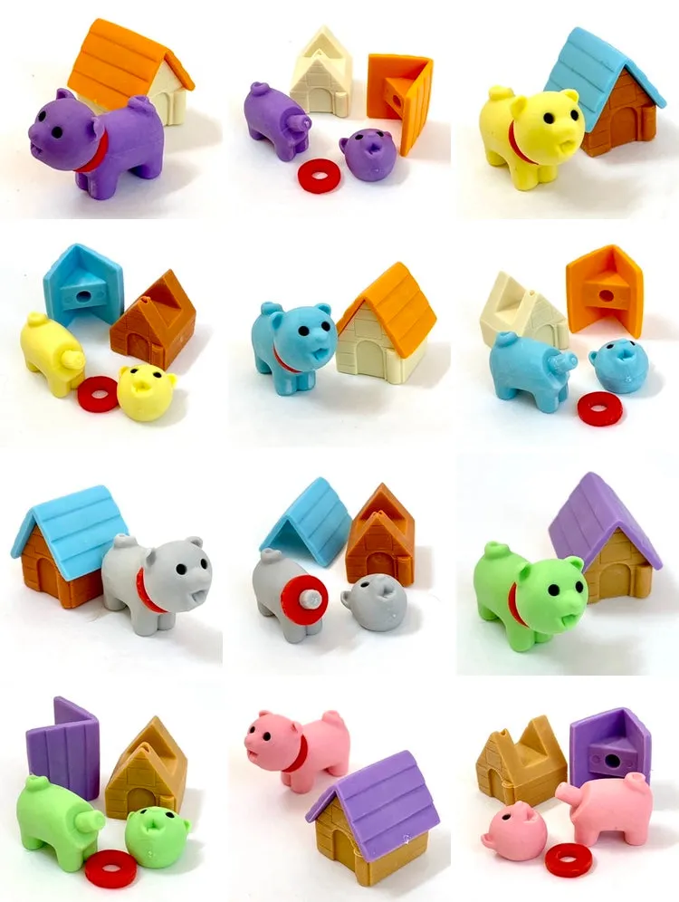 X 380291 IWAKO DOG HOUSE ERASERS-DISCONTINUED