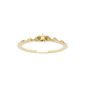 Yellow Sapphire Water Lily Ring